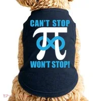 Can't Stop Won't Stop! Pi Day Infinity Math Geek Logo Doggie Tank thumb 0