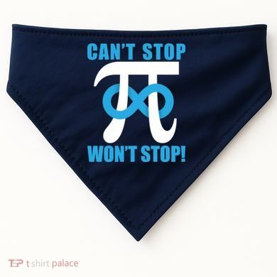 Can't Stop Won't Stop! Pi Day Infinity Math Geek Logo USA-Made Doggie Bandana