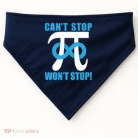 Can't Stop Won't Stop! Pi Day Infinity Math Geek Logo USA-Made Doggie Bandana thumb 0