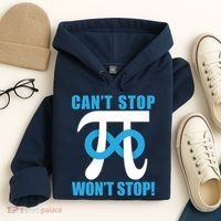 Can't Stop Won't Stop! Pi Day Infinity Math Geek Logo Hoodie thumb 4
