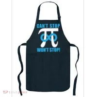 Can't Stop Won't Stop! Pi Day Infinity Math Geek Logo Apron thumb 0