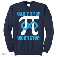 Can't Stop Won't Stop! Pi Day Infinity Math Geek Logo Sweatshirt thumb 0