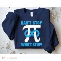 Can't Stop Won't Stop! Pi Day Infinity Math Geek Logo Sweatshirt thumb 2
