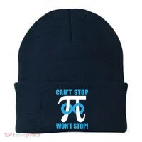 Can't Stop Won't Stop! Pi Day Infinity Math Geek Logo Beanie thumb 0