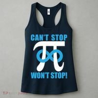 Can't Stop Won't Stop! Pi Day Infinity Math Geek Logo Women's Tank Top thumb 3