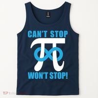 Can't Stop Won't Stop! Pi Day Infinity Math Geek Logo Tank Top thumb 2