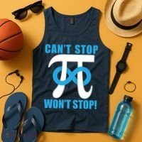 Can't Stop Won't Stop! Pi Day Infinity Math Geek Logo Tank Top thumb 4