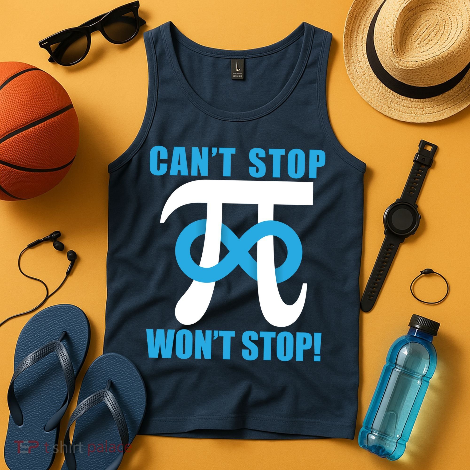 Can't Stop Won't Stop! Pi Day Infinity Math Geek Logo Tank Top