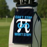 Can't Stop Won't Stop! Pi Day Infinity Math Geek Logo Golf Towel thumb 2