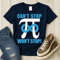 Can't Stop Won't Stop! Pi Day Infinity Math Geek Logo Women's T-Shirt thumb 3