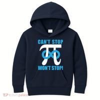 Can't Stop Won't Stop! Pi Day Infinity Math Geek Logo Kids Hoodie thumb 0