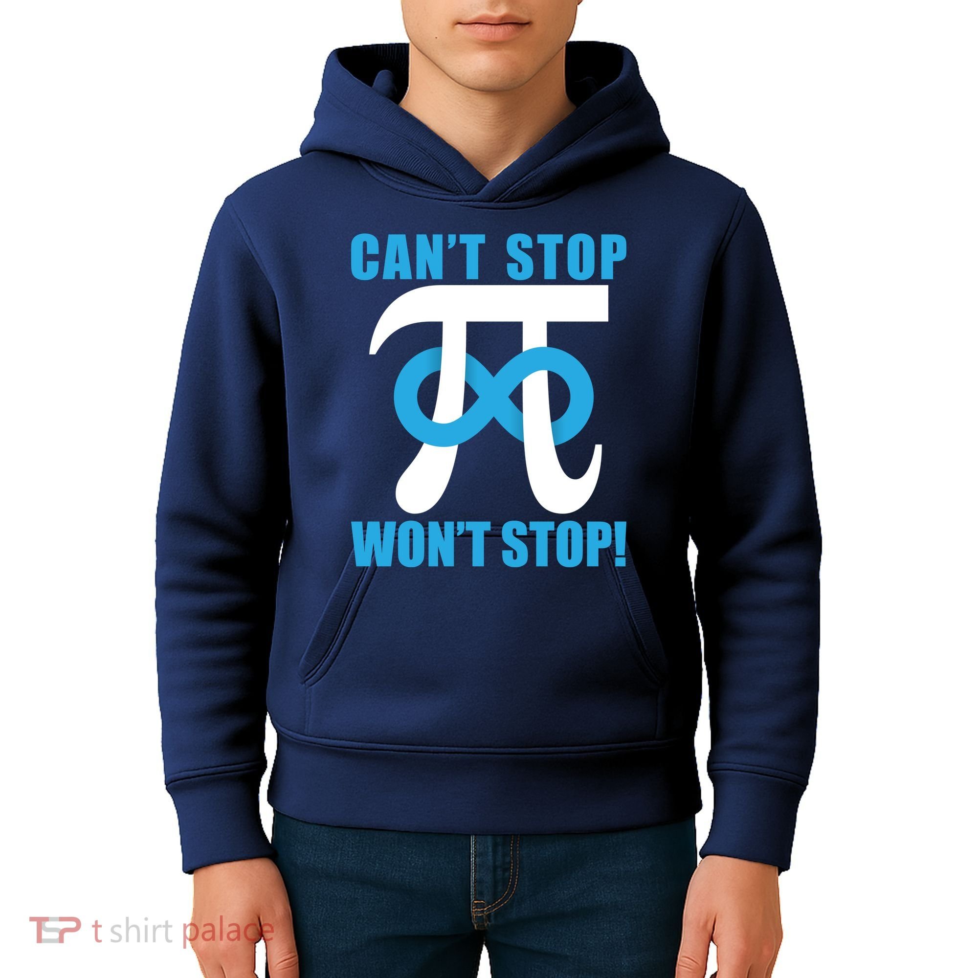 Can't Stop Won't Stop! Pi Day Infinity Math Geek Logo Kids Hoodie