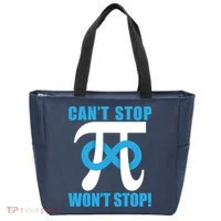 Can't Stop Won't Stop! Pi Day Infinity Math Geek Logo Tote Bag thumb 0