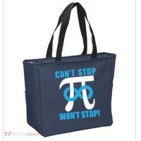 Can't Stop Won't Stop! Pi Day Infinity Math Geek Logo Tote Bag thumb 2
