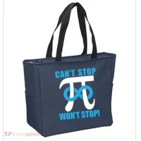 Can't Stop Won't Stop! Pi Day Infinity Math Geek Logo Tote Bag thumb 2