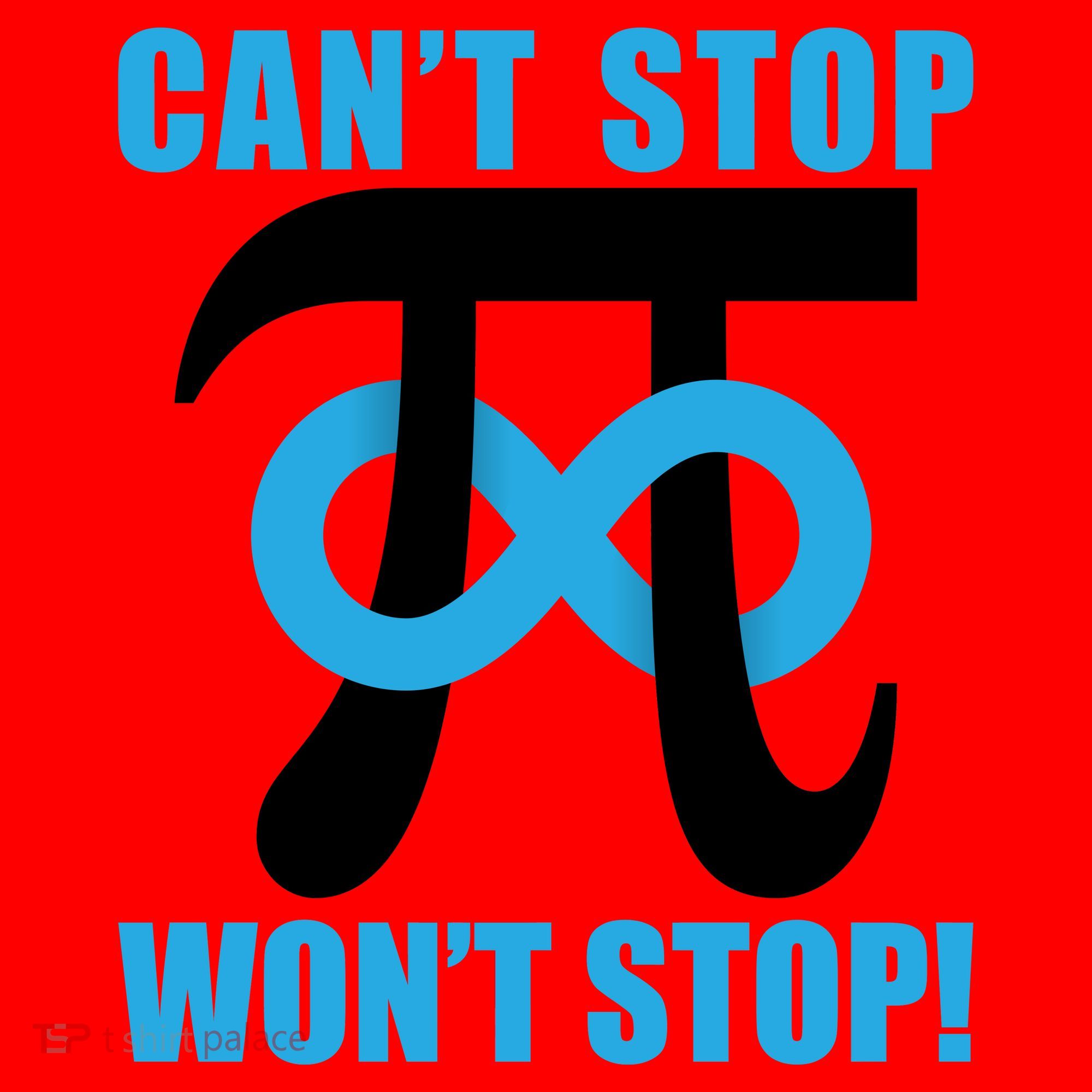 Can't Stop Won't Stop! Pi Day Infinity Math Geek Logo Santa Hat