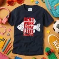 Can't Work Today I Feel Crappie Kids T-Shirt thumb 3