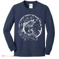 Can't Work Today The Bass Say No Kids Long Sleeve Shirt thumb 0