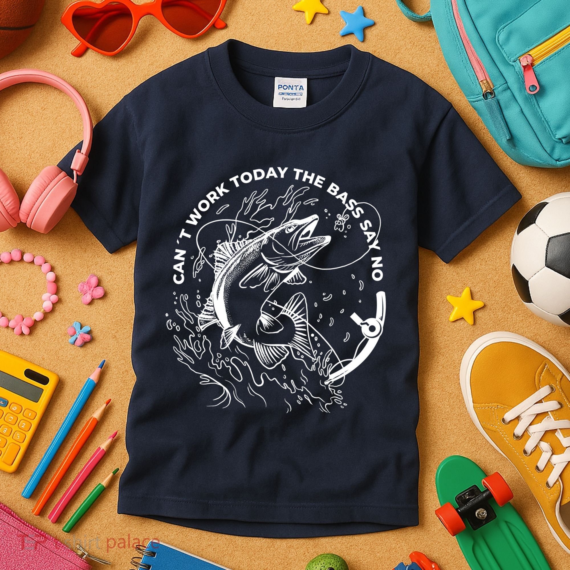 Can't Work Today The Bass Say No Kids T-Shirt