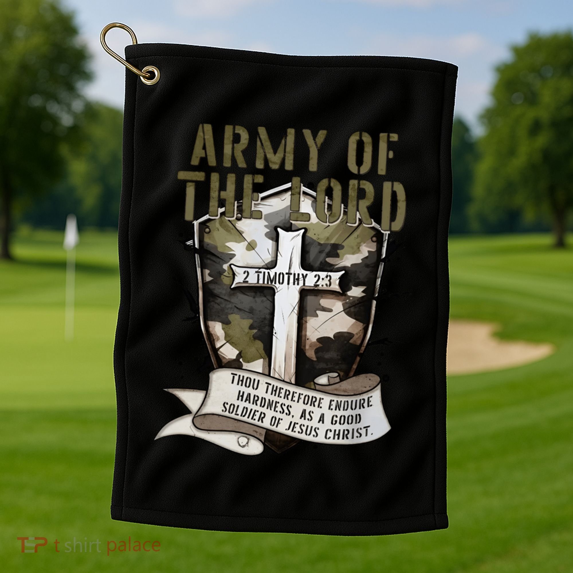 Camo Armor Of God Christians Religious Camouflage Gift Golf Towel