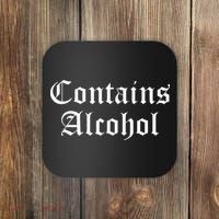 Contains Alcohol Old English Style Beer Wine Lover Coaster thumb 0