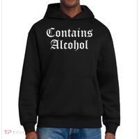 Contains Alcohol Old English Style Beer Wine Lover District V.I.T. Heavyweight Hoodie thumb 0