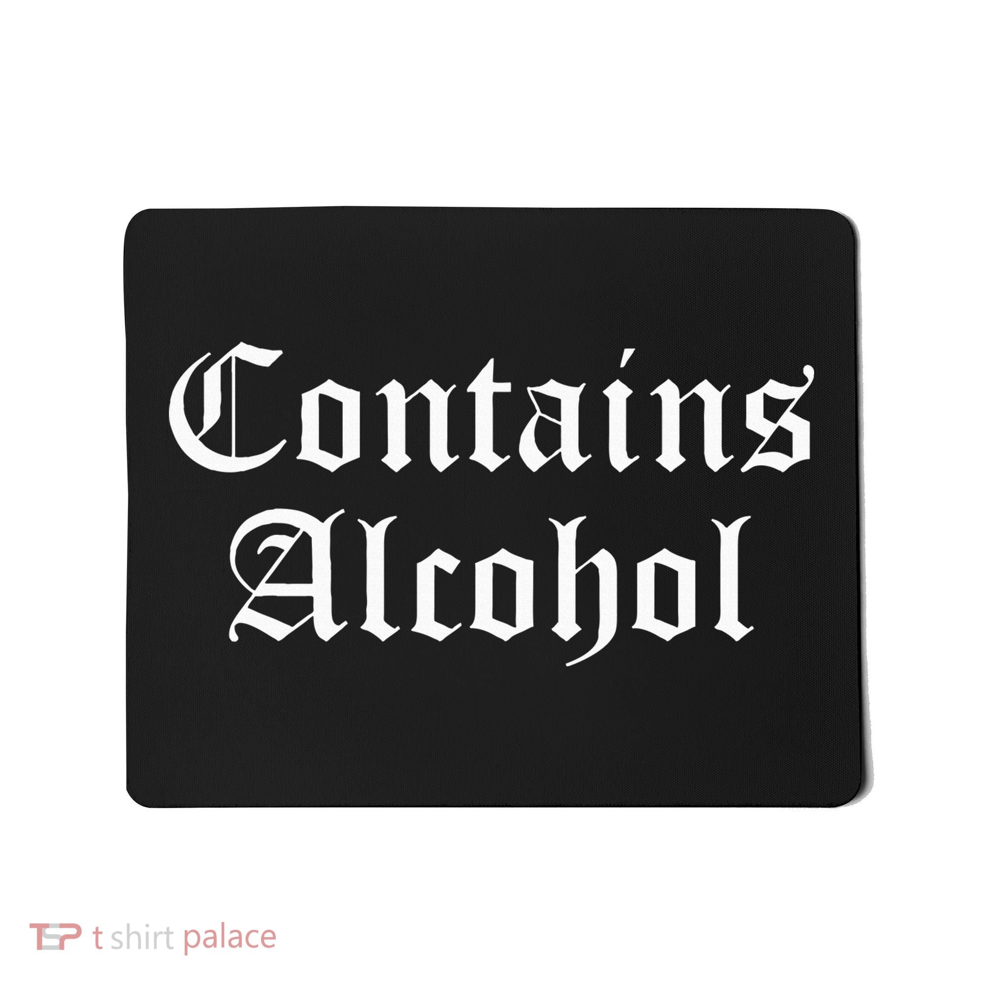 Contains Alcohol Old English Style Beer Wine Lover Mousepad