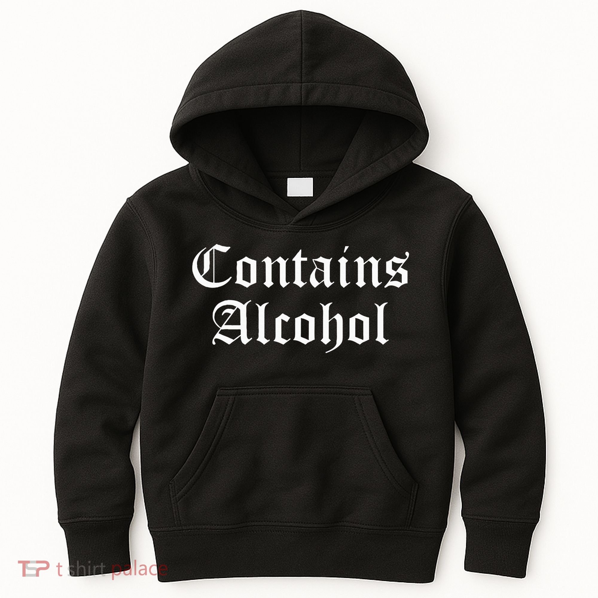 Contains Alcohol Old English Style Beer Wine Lover Kids Hoodie