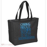Caring About Other People Is Not Political Funny Saying Tote Bag thumb 2