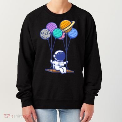 Cute Astronaut On Balloon Swing Women's Sweatshirt
