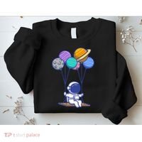 Cute Astronaut On Balloon Swing Sweatshirt thumb 2