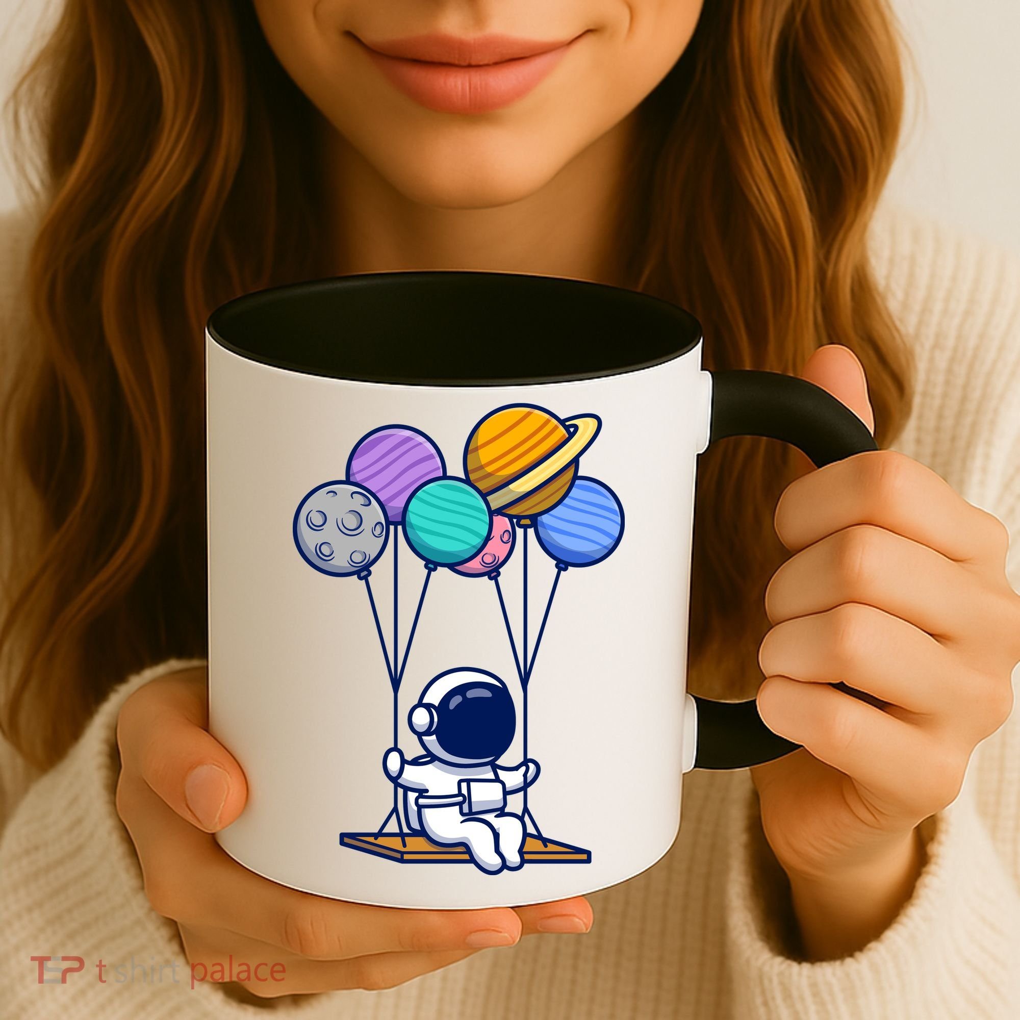 Cute Astronaut On Balloon Swing Coffee Mug