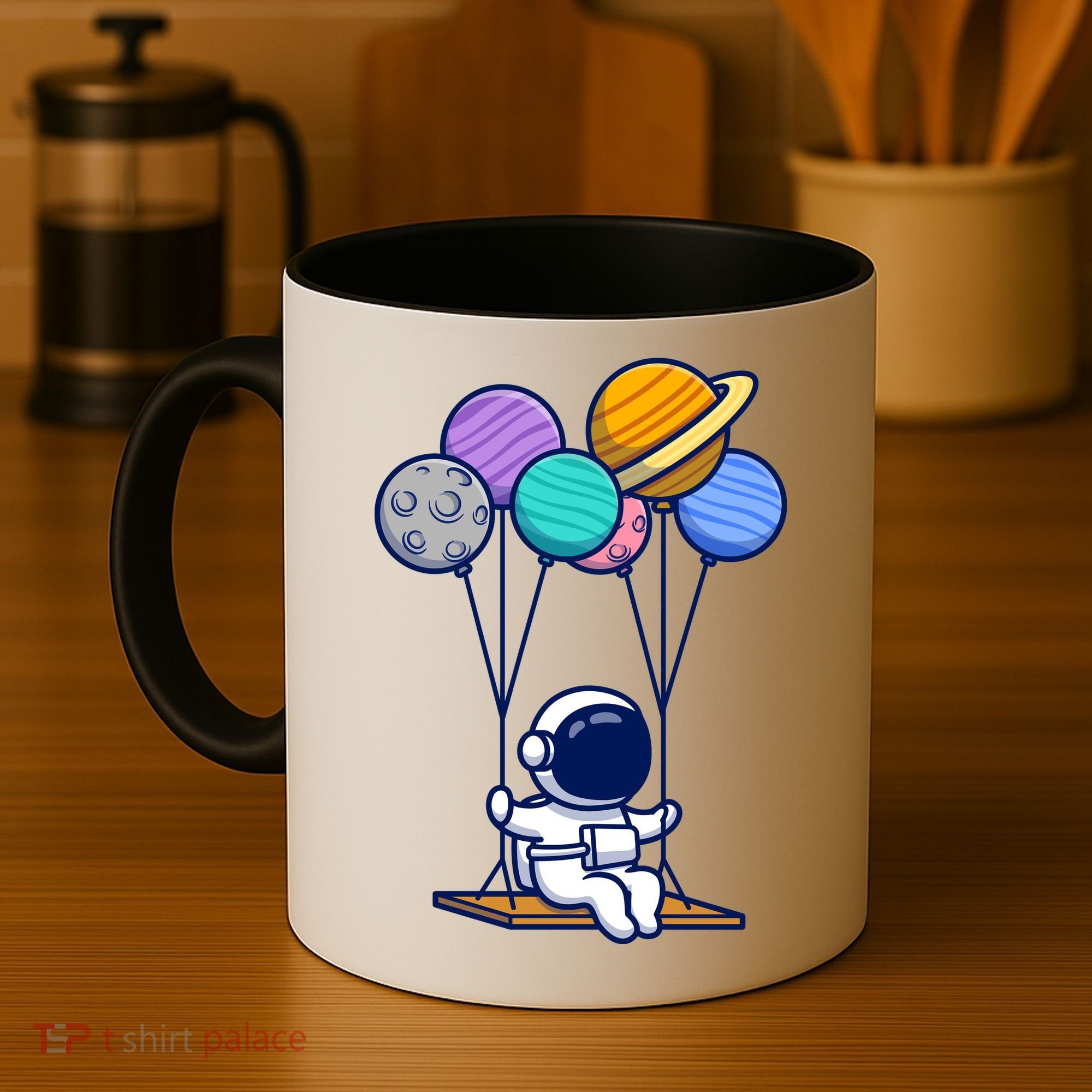Cute Astronaut On Balloon Swing Coffee Mug