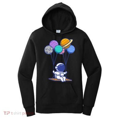 Cute Astronaut On Balloon Swing Women's Hoodie