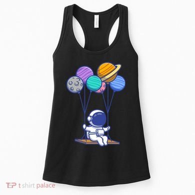 Cute Astronaut On Balloon Swing Women's Tank Top