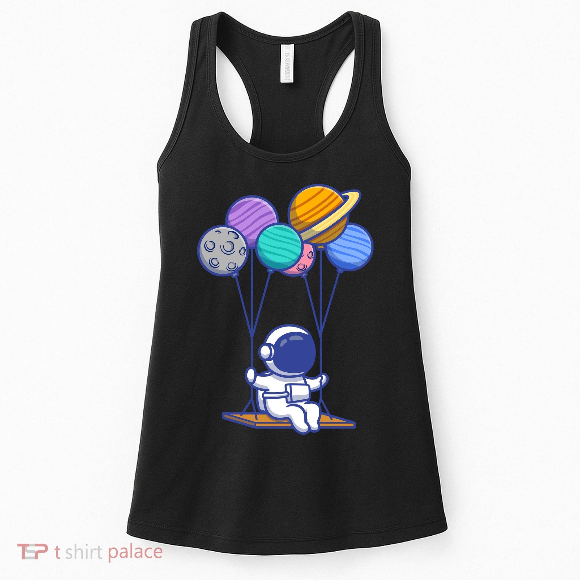 Cute Astronaut On Balloon Swing Women's Tank Top