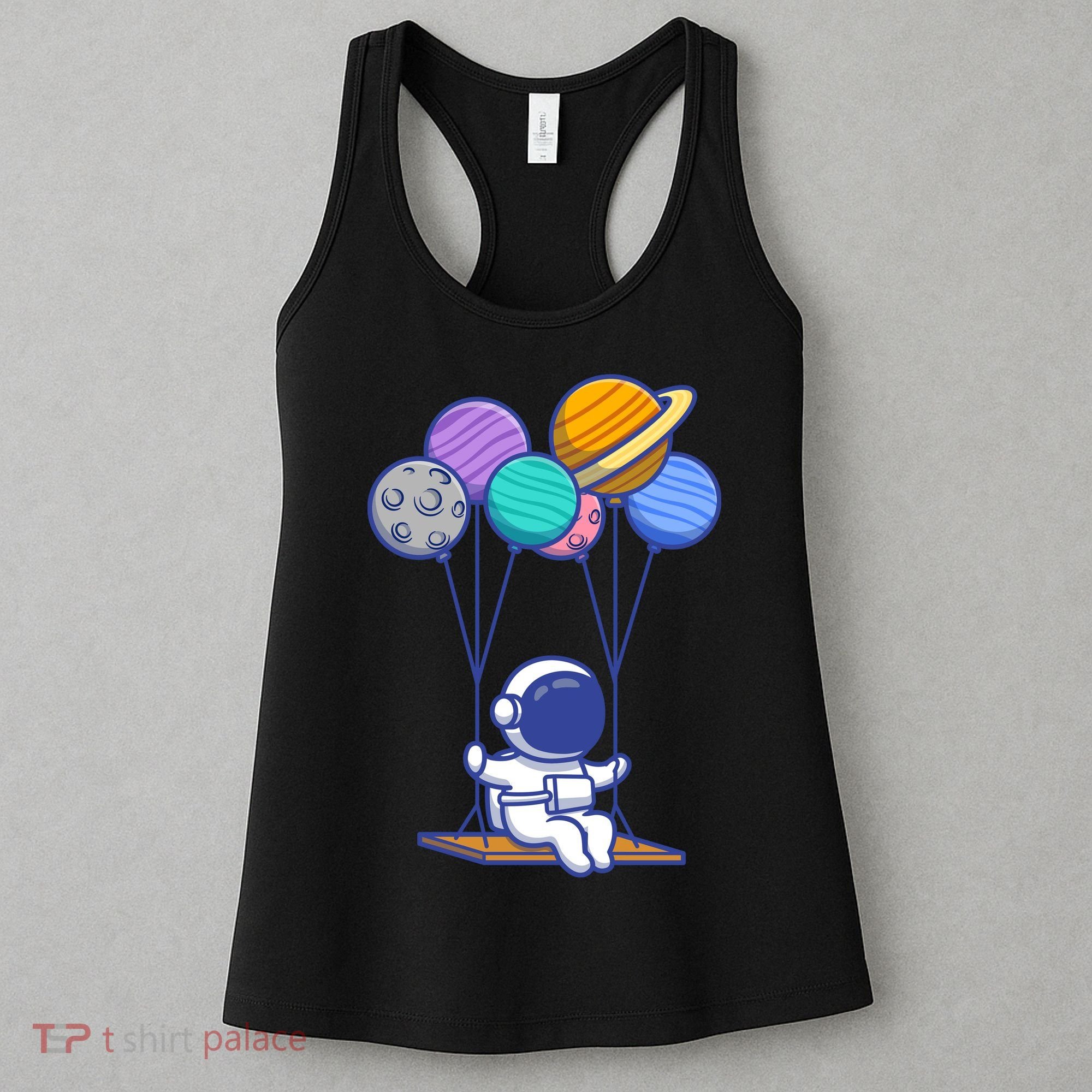 Cute Astronaut On Balloon Swing Women's Tank Top