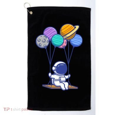 Cute Astronaut On Balloon Swing Golf Towel