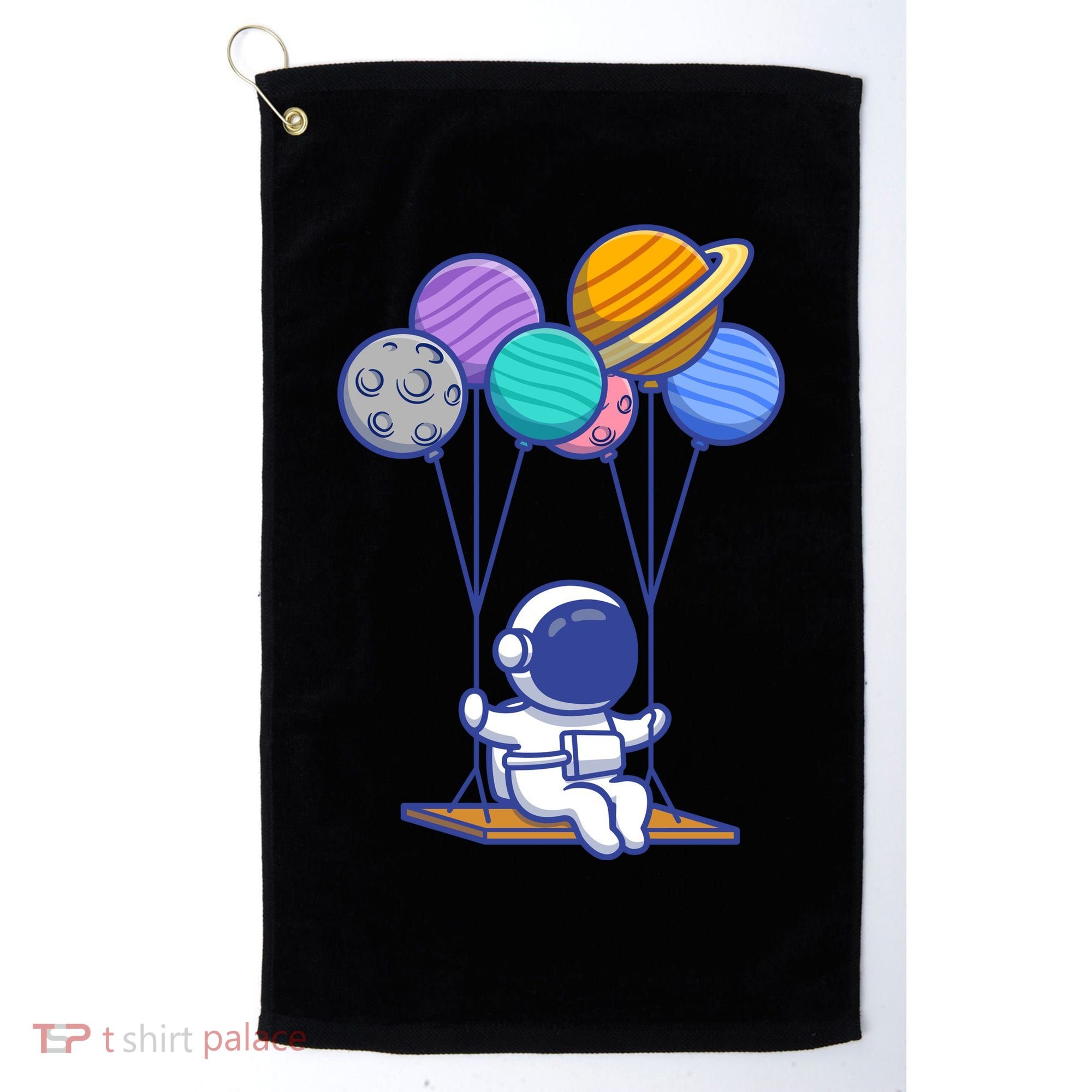 Cute Astronaut On Balloon Swing Golf Towel