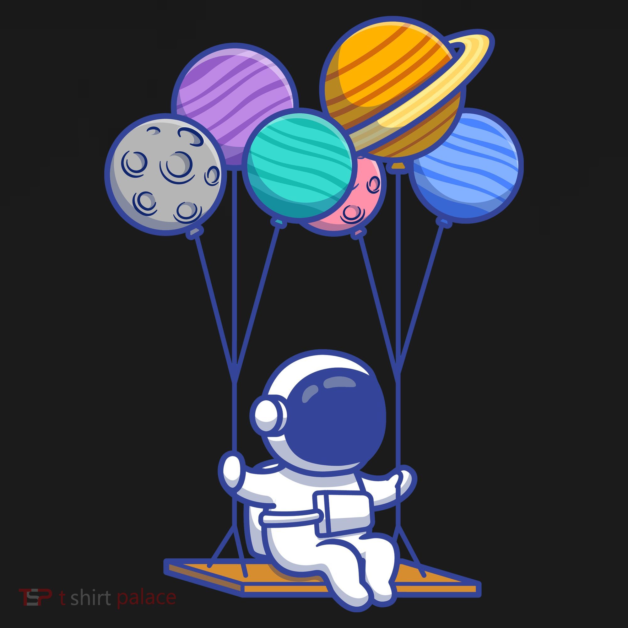 Cute Astronaut On Balloon Swing Toddler T-Shirt