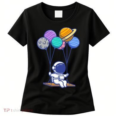 Cute Astronaut On Balloon Swing Women's T-Shirt