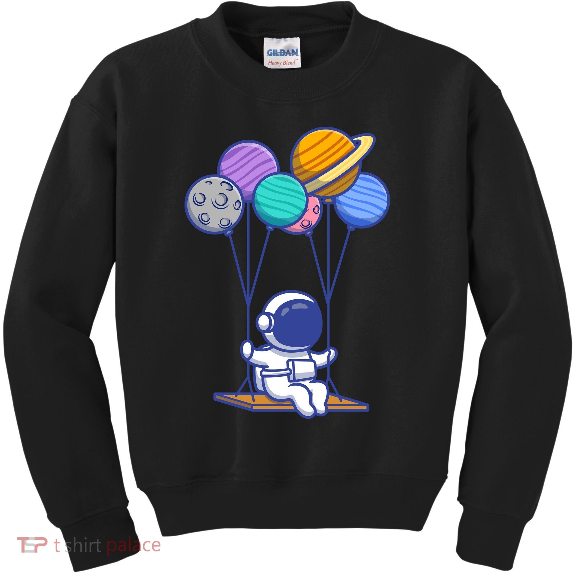 Cute Astronaut On Balloon Swing Kids Sweatshirt