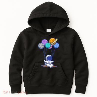 Cute Astronaut On Balloon Swing Kids Hoodie