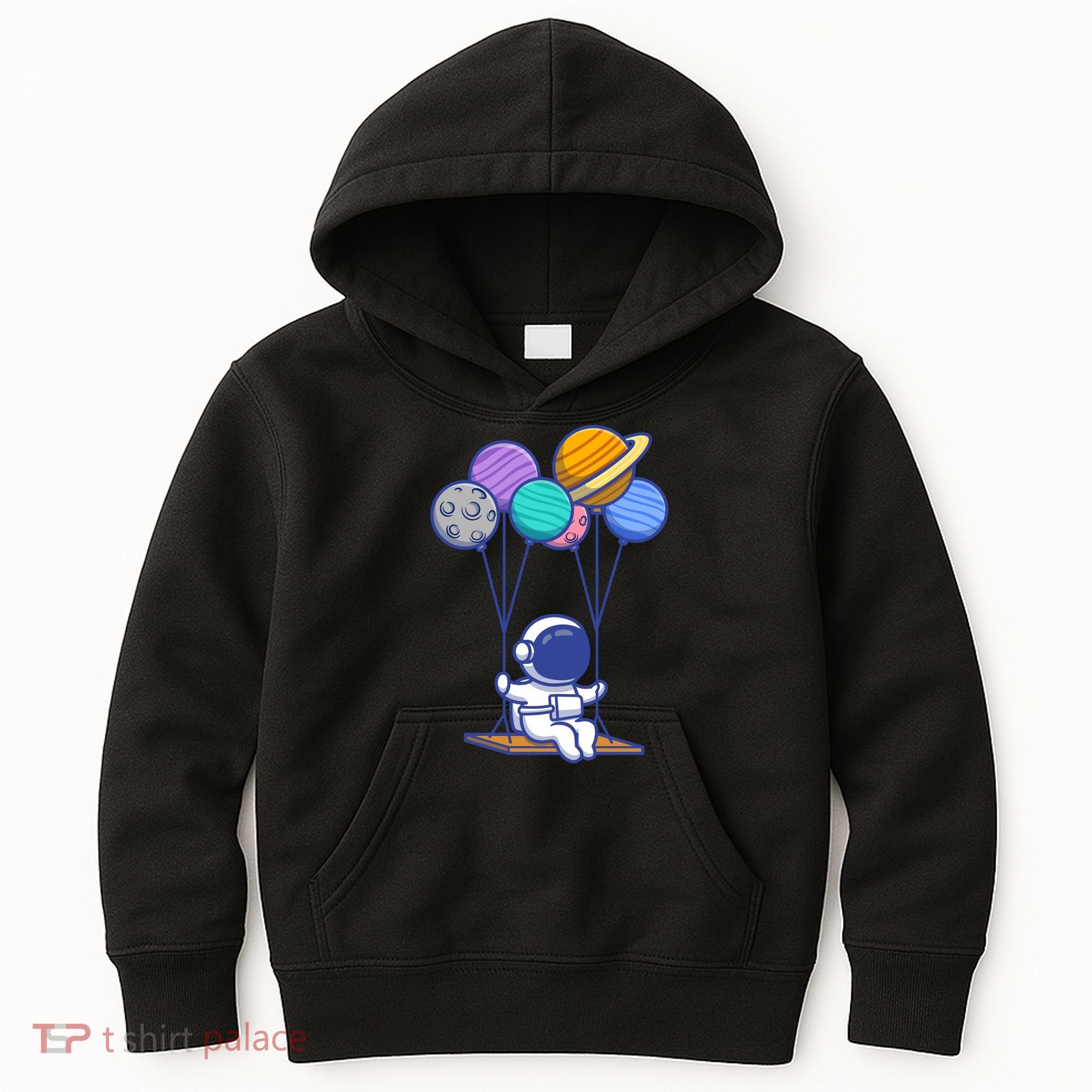 Cute Astronaut On Balloon Swing Kids Hoodie