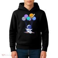 Cute Astronaut On Balloon Swing Kids Hoodie thumb 4