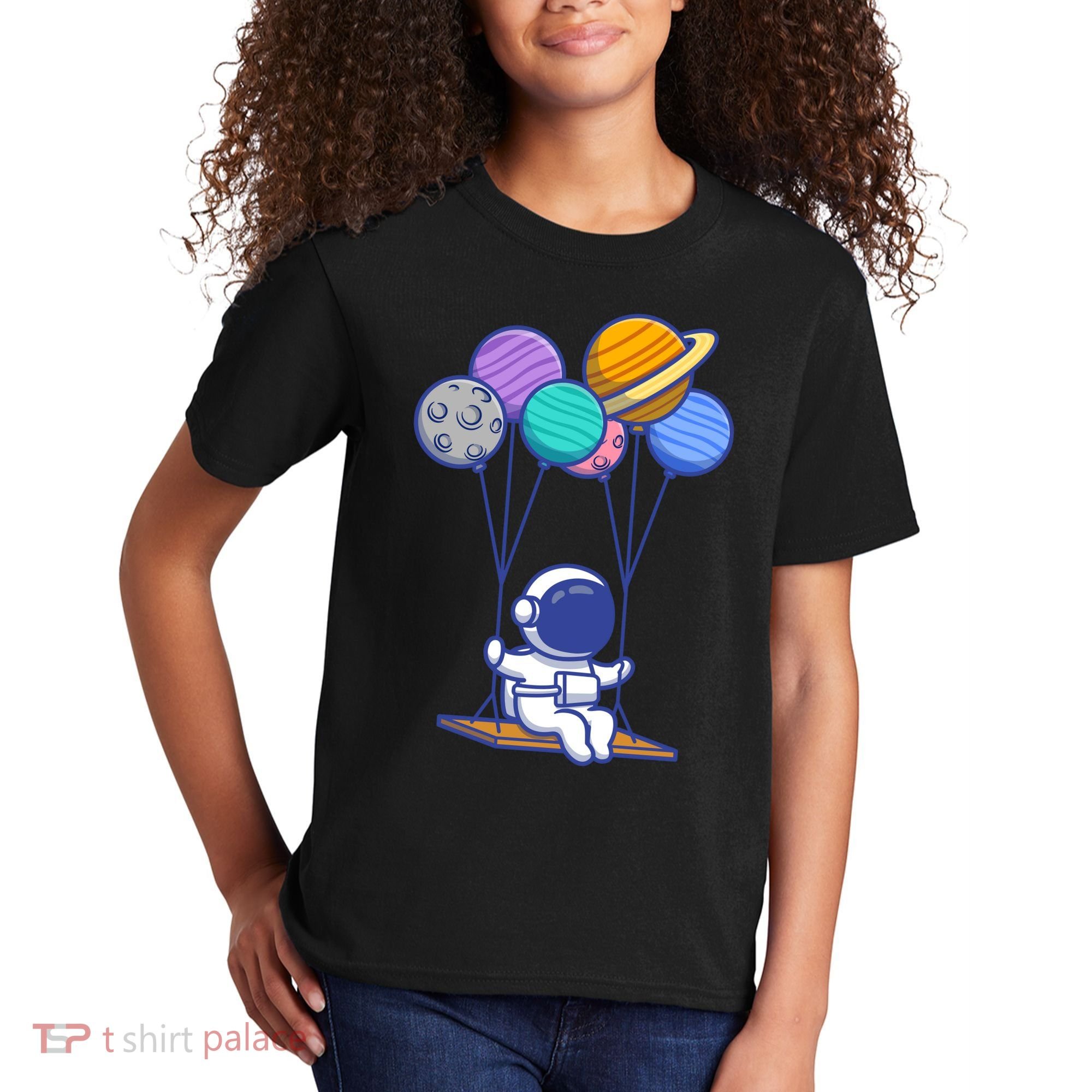 Cute Astronaut On Balloon Swing Kids T-Shirt
