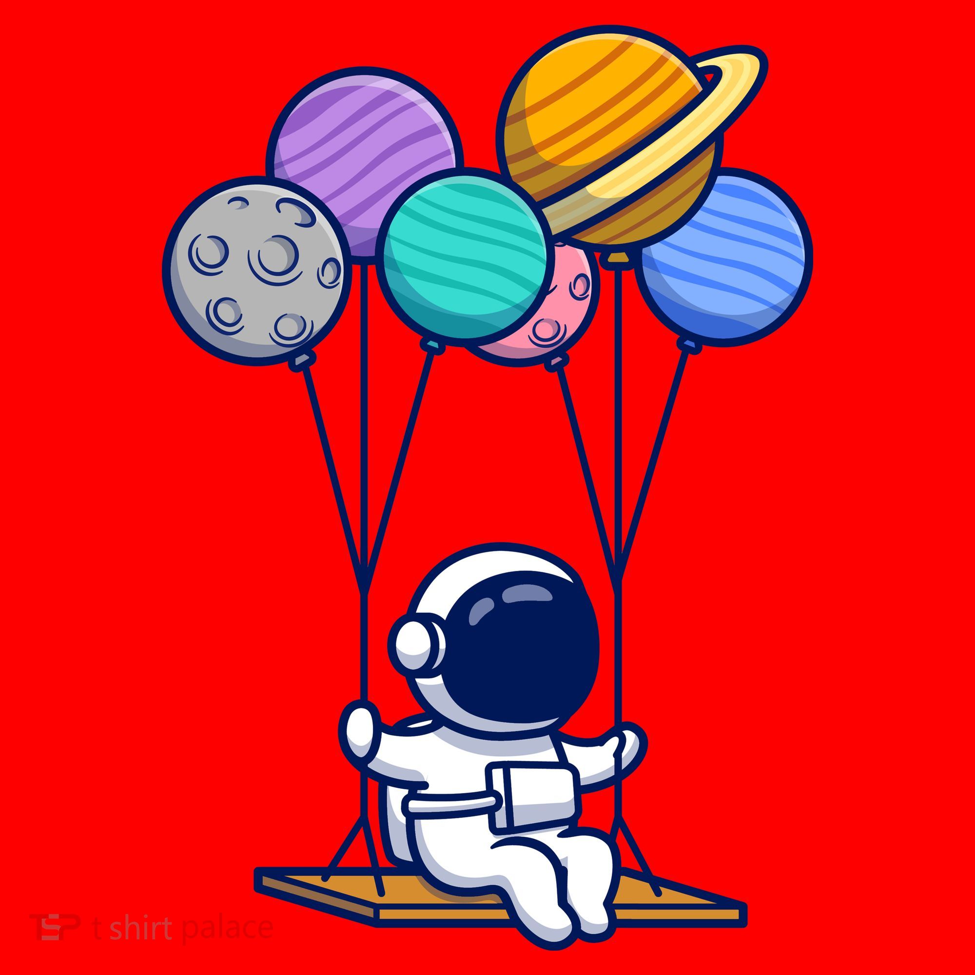 Cute Astronaut On Balloon Swing Santa Hat
