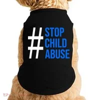 Child Abuse Prevention Awareness Blue Boho Rainbow Pinwheel Doggie Tank thumb 0