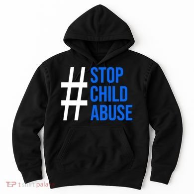 Child Abuse Prevention Awareness Blue Boho Rainbow Pinwheel Hoodie