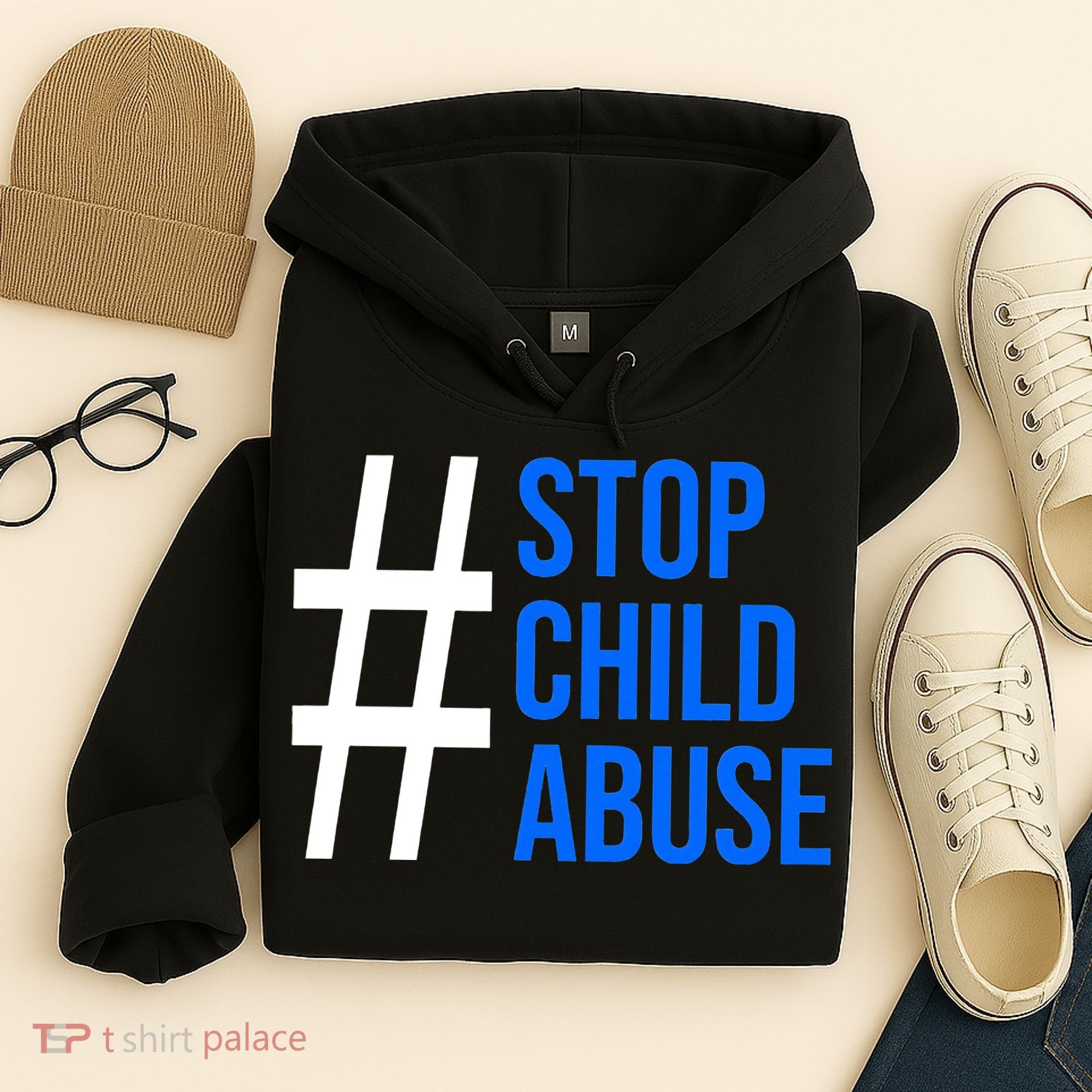 Child Abuse Prevention Awareness Blue Boho Rainbow Pinwheel Hoodie